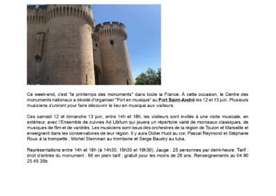 article de presse Culturevent fort saint André - Objectif Gard